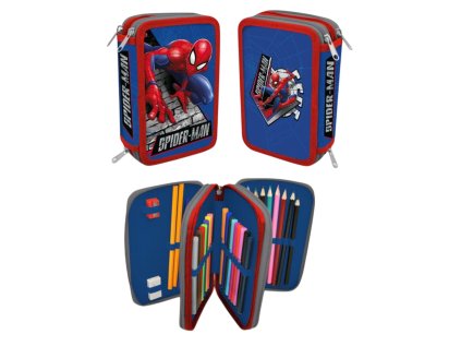 POUZDRO ŠKOLNÍ|MARVEL|SPIDERMAN  DVOJDÍLNÉ|12 x 20 x 4 cm