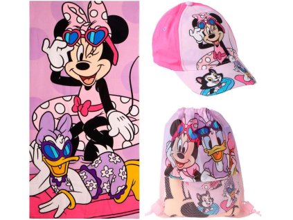 RUČNÍK OSUŠKA SET3|DISNEY|MINNIE  RUČNÍK-GYM BAG-KŠILTOVKA