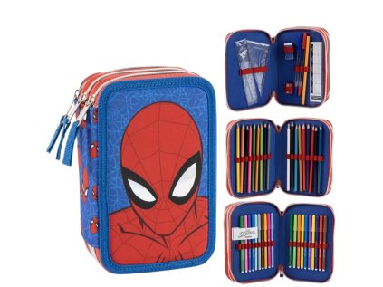 POUZDRO ŠKOLNÍ|MARVEL|SPIDER-MAN  TROJDÍLNÉ| 12,5 x 19,5 x 6,5 cm
