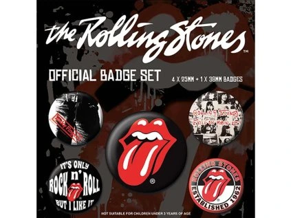 PLACKY|ODZNAKY|SET 5 KUSŮ  ROLLING STONES|CLASSIC