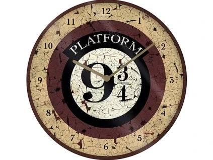 HODINY NÁSTĚNNÉ|HARRY POTTER  PLATFORM 9 3/4|PRŮMĚR 25 cm