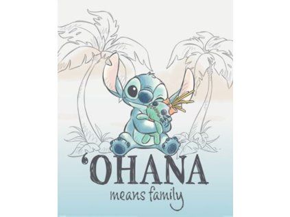 PLAKÁT 40 x 50 cm|DISNEY  LILO & STITCH|OHANA MEANS FAMILY