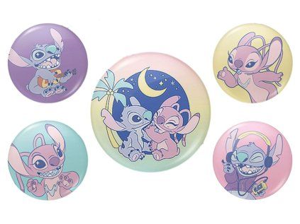 PLACKY|ODZNAKY|SET 5 KUSŮ  DISNEY|LILO & STITCH|PLANETARY