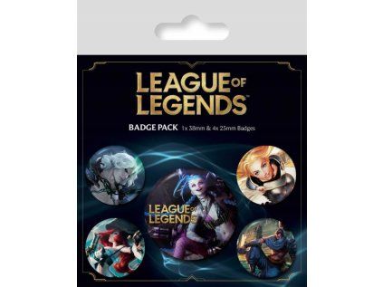 PLACKY|ODZNAKY|SET 5 KUSŮ  LEAGUE OF LEGENDS|CHAMPIONS
