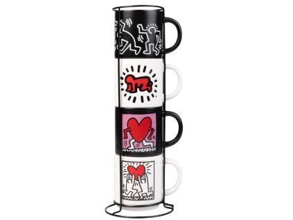 HRNEK KERAMICKÝ SET 4 KUSŮ  KEITH HARING|LOVE