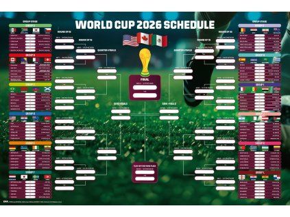 PLAKÁT 61 x 91,5 cm|FIFA WORLD CUP  SCHEDULE 2026