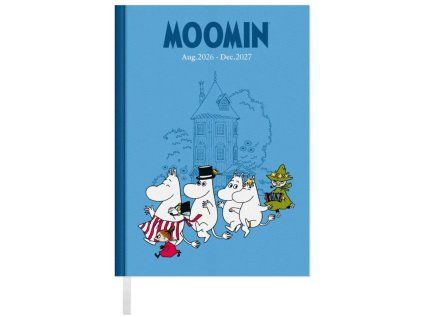 DIÁŘ 2026/2027 A5|MOOMIN  TÝDENNÍ|17 MĚSÍCŮ|LEPENÁ VAZBA