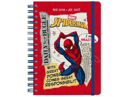 DIÁŘ 2026/2027 A5|MARVEL|SPIDERMAN  TÝDENNÍ|KROUŽKOVÁ VAZBA