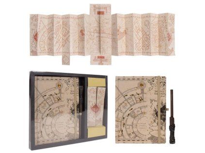 DÁRKOVÝ SET A5 BLOK|HARRY POTTER  THE MARAUDER'S MAP|SVÍTÍCÍ