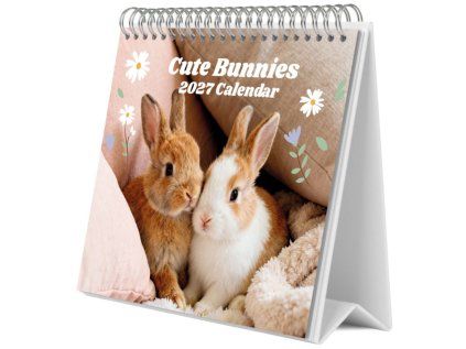 KALENDÁŘ 2027 STOLNÍ|ZVÍŘATA  BUNNIES (20 x 17 cm)