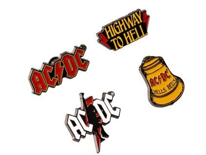 ODZNÁČKY SE ŠPENDLÍKEM|SET4 KUSŮ  AC/DC