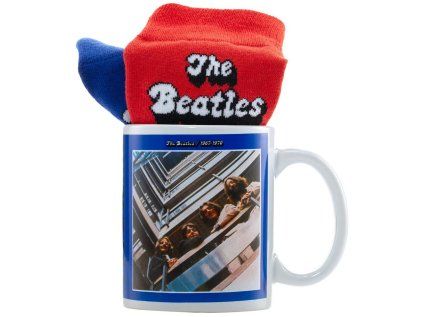DÁRKOVÝ SET2 HRNEK|THE BEATLES  RED AND BLUE|HRNEK-PONOŽKY