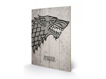 OBRAZ|MALBA NA DŘEVĚ 40 cm x 59 cm  GAME OF THRONES|STARK