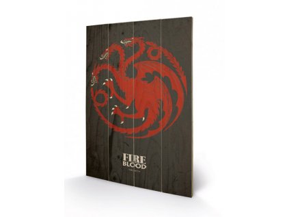 OBRAZ|MALBA NA DŘEVĚ 40 cm x 59 cm  GAME OF THRONES|TARGARYEN