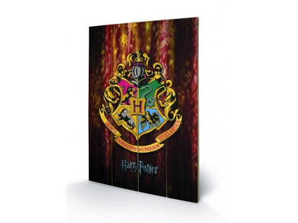 OBRAZ|MALBA NA DŘEVĚ 40 cm x 59 cm  HARRY POTTER|HOGWARTS CREST