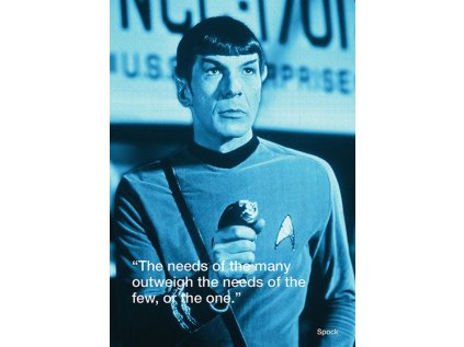 POHLEDNICE A6|10,5 cm x 14,7 cm  STAR TREK|SPOCK IQUOTE|SET 10 KUSŮ