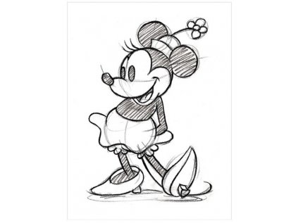 OBRAZ NA PLÁTNĚ CANVAS|30 x 40 cm  MINNIE MOUSE|SKETCHED|SINGLE