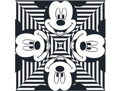 OBRAZ NA PLÁTNĚ CANVAS|40 x 40 cm  MICKEY MOUSE|STRIPE SQUARES