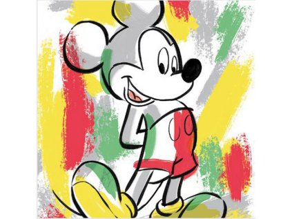 OBRAZ NA PLÁTNĚ CANVAS|40 x 40 cm  MICKEY MOUSE|PAINT STRIPES