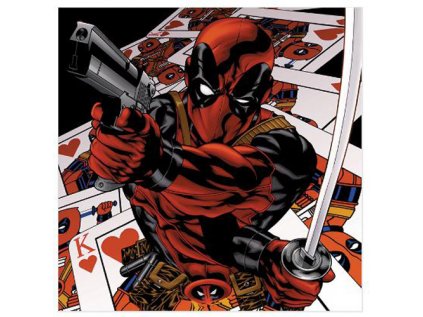 OBRAZ NA PLÁTNĚ CANVAS|40 x 40 cm  MARVEL|DEADPOOL|CARDS