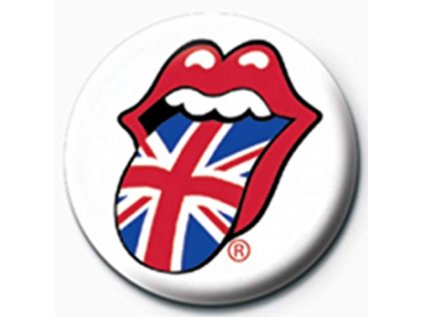 PLACKA|ODZNAK PRŮMĚR 25 mm  ROLLING STONES|LIPS UNION JACK