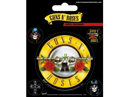 SAMOLEPKY|SET 5 KUSŮ|GUNS'N'ROSES  LOGO|10 x 12,5 cm