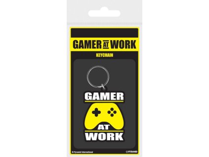 PŘÍVĚSEK NA KLÍČE|GAMER AT WORK  JOYPAD|4,5 x 6 cm