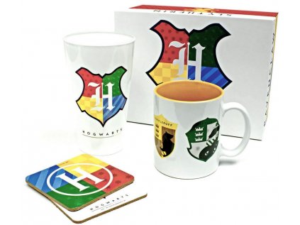 DÁRKOVÝ SET|HARRY POTTER|HOUSE  SKLENICE 500 ml|HRNEK 300 ml|TÁCKY