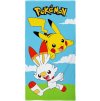 RUČNÍK OSUŠKA|POKÉMON  PIKACHU AND SCORBUNNY|70 x 140 cm