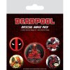 PLACKY|ODZNAKY|SET 5 KUSŮ  DEADPOOL|OUTTA WAY (2,5 cm|3,8 cm)