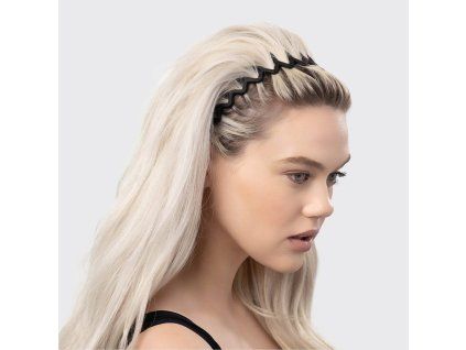 zig zag headband 2pc black tort