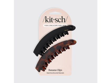 banana clip 2pc black tort