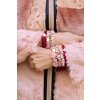 By Eloise Gold Heart Silk Scrunchie - Burgundy