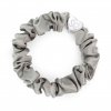 By Eloise Silver Heart Silk Scrunchie - Moonlight