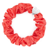 byEloise london silver heart silk scrunchie neon peach