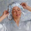 bridgerton x kitsch breathable satin bonnet in garden toile
