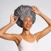 adjustable oversized satin bonnet charcoal