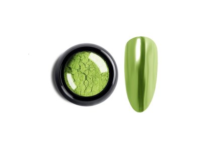 1021 cutenails lestici pigment chromatic mirror effect light green