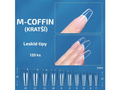 M-Coffin - lesklé tipy na nehty; 120 ks