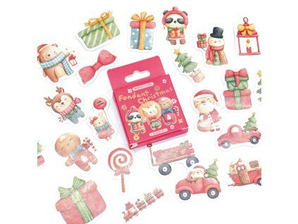 858 1 papirove samolepky christmas 46 ks