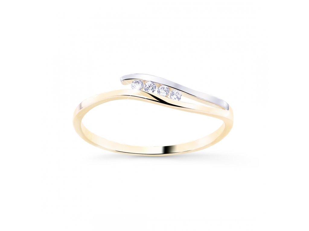 Designově dokonalý dámský prsten Z8026 ze zlata s diamanty