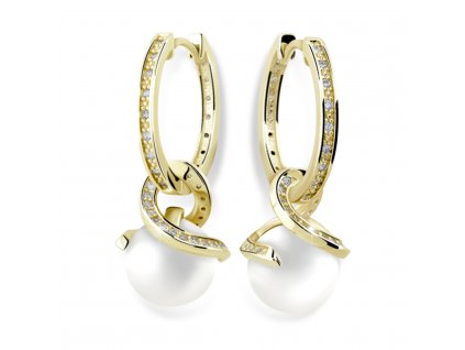 Nepřehlédnutelné dámské náušnice ze zlata s přírodní sladkovodní perlou