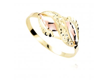 Zlatý ručně porývaný prsten M436
