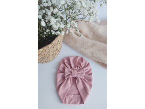 Turban starorůžový hladký