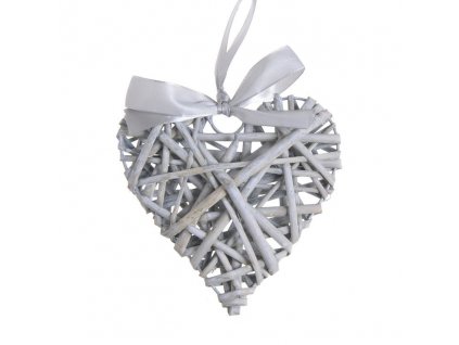 dekorativni proutene srdce 15 x 15 cm svetle sede