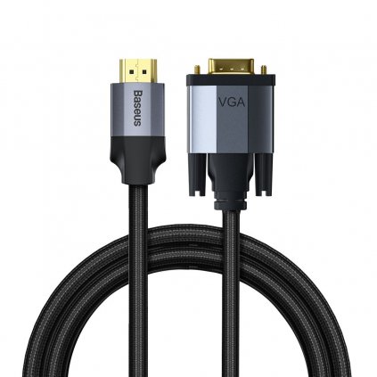 108354 kabel baseus enjoyment series vga male to hdmi male 1m dark gray