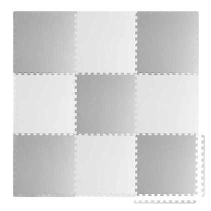 Penová podložka na puzzle biela a sivá 60 x 60 cm 9 ks