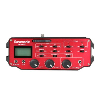 Zvukový adaptér Saramonic SR-AX107 s predzosilňovačom - dvojkanálový