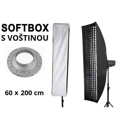 Softbox 60x200cm STRIP s voštinou, úchyt Bowens