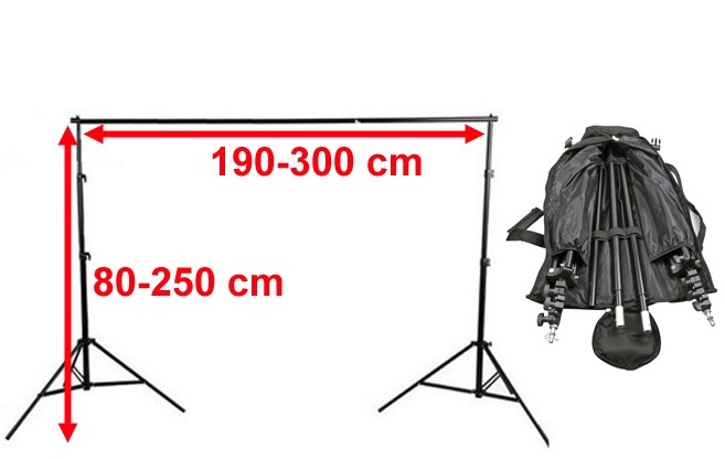 TGstudio Profesionálny set na zavesenie pozadia s nastaviteľnou výškou 72 - 250 cm